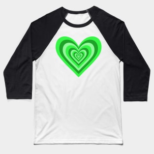 Frog Green Expanding Hearts Baseball T-Shirt